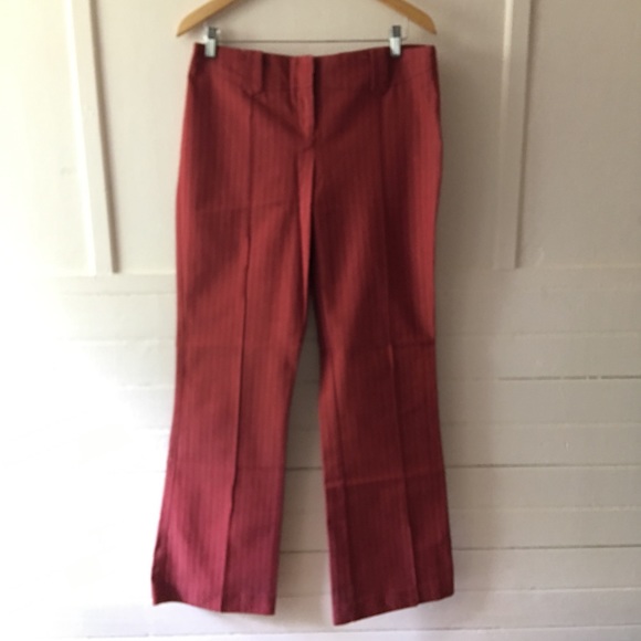 Liquid/Barneys Red Herringbone Stretch Trousers 12 - Picture 2 of 8